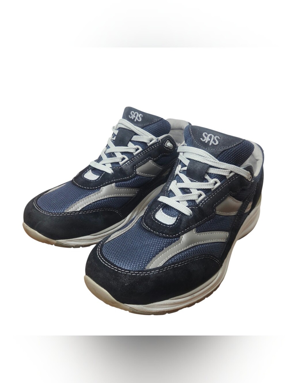 SAS Men's Navy and Gray Mesh Lace-Up Sneakers. Size 13.5 N